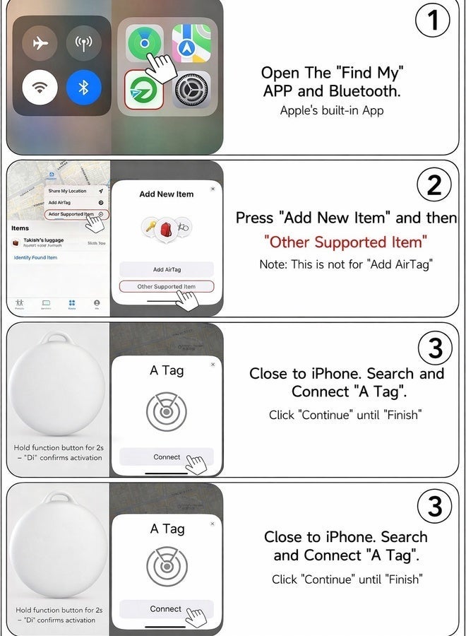 فونڤوي جهاز تتبع بلوتوث ذكي متوافق مع شبكة Find My من Apple – عبوة قطعتين مع غطائين واقيين (لنظام iOS فقط)، محدد للمفاتيح والحقائب والمحافظ والأمتعة والحيوانات الأليفة - Image 5